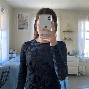 Black velvet bodysuit